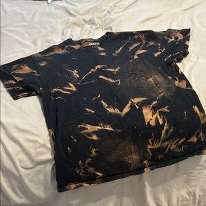 Gildan Women’s Black and Brown Tie-Dye Tee